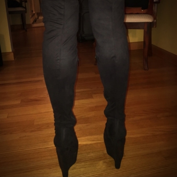 Platform Wedge Thigh High Boots - Picture 5 of 14